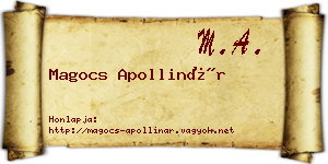 Magocs Apollinár névjegykártya